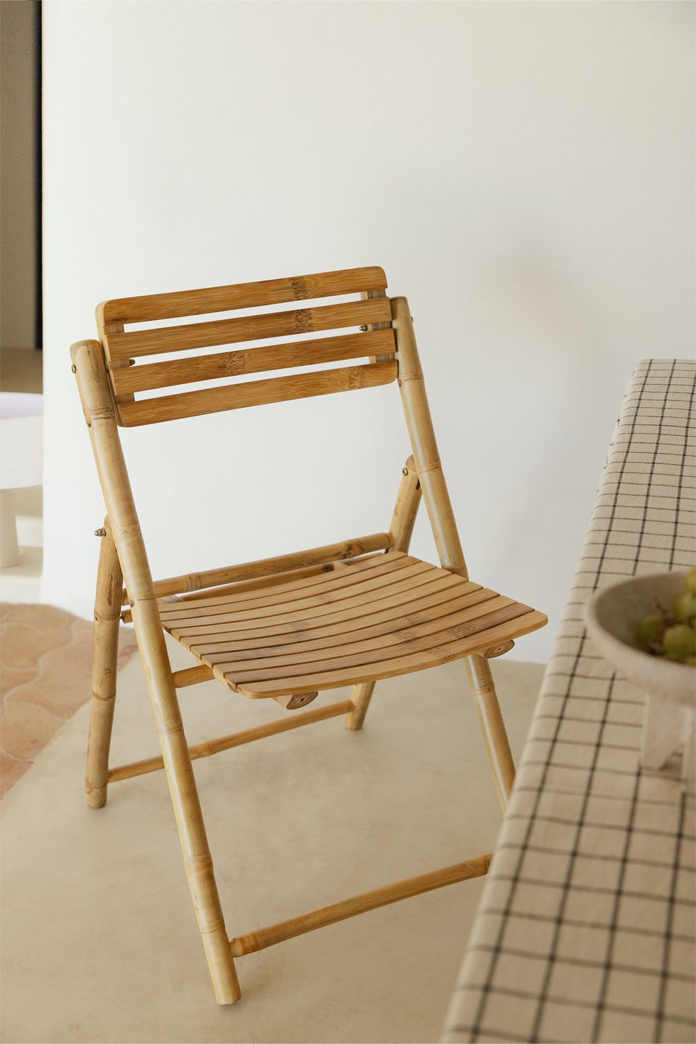 Pack de 4 chaises de salle à manger pliantes en bambou Nelida, image de la galerie 2