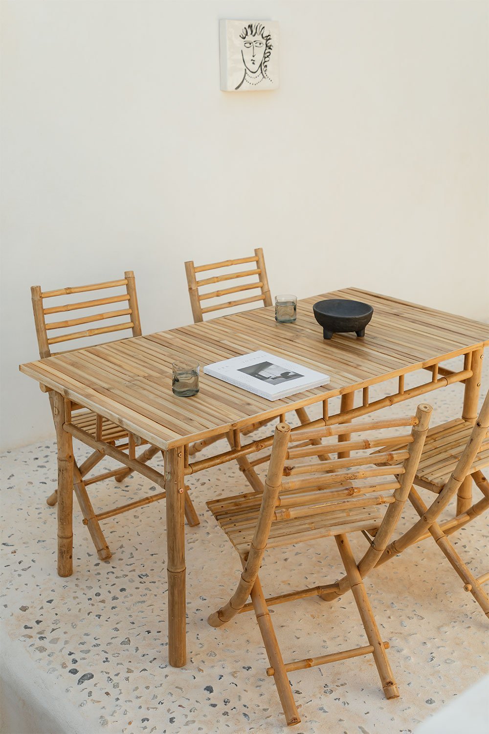 Table de Jardin Rectangulaire en Bambou (150x80 cm) Marilin, image de la galerie 1