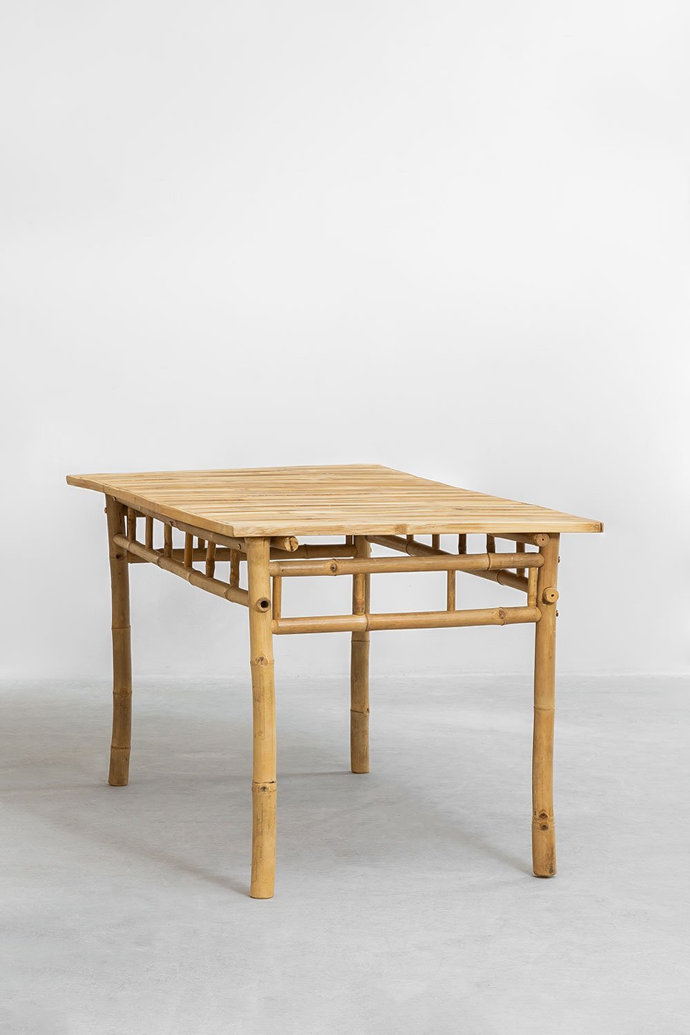 Table de jardin rectangulaire 150x80 cm en bambou Marilin, image de la galerie 4