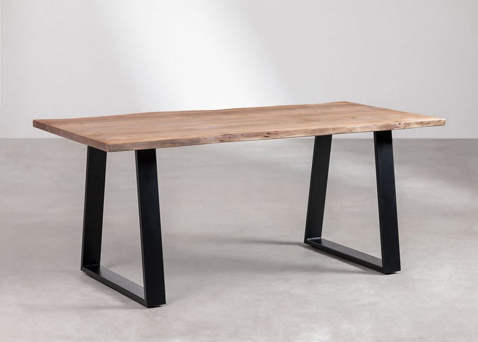 Table de Salle à Manger Rectangulaire en Bois d'Acacia (180x90 cm) Varena