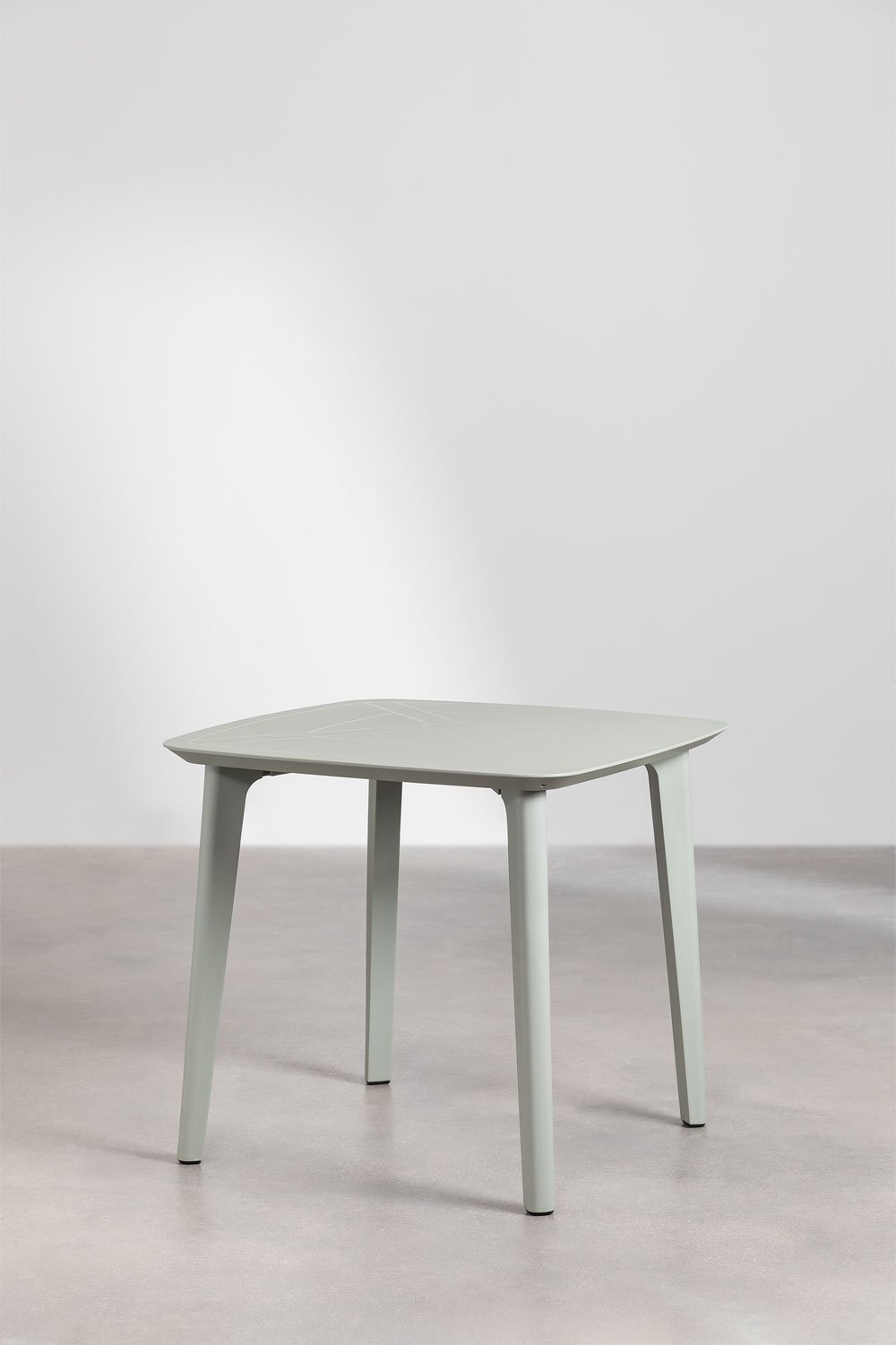 Ensemble de table carrée en polyéthylène (85x85 cm) Scand et 4 chaises de jardin empilables Mizzi, image de la galerie 2