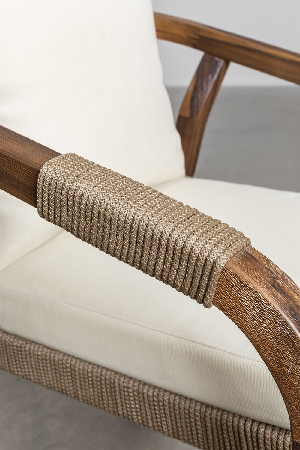 Pack de 4 chaises de jardin avec accoudoirs en bois d'acacia Dubai, image de la galerie 6