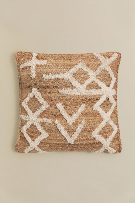 Coussin en jute et coton (45x45 cm) Bato