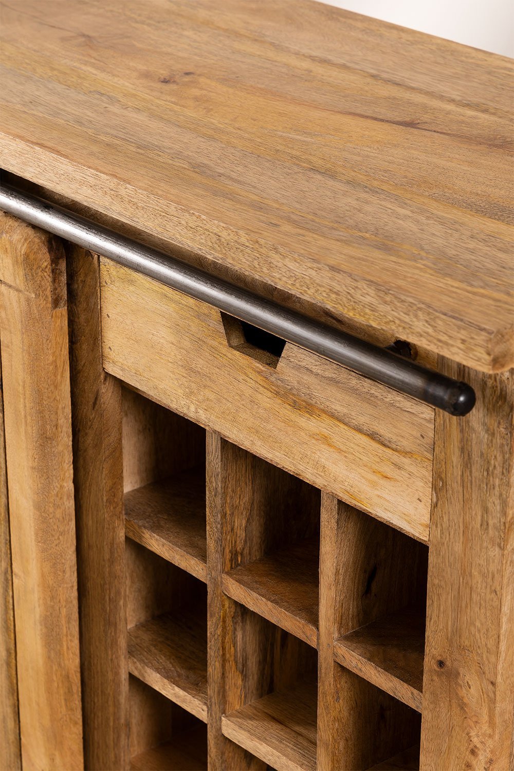 Armoire avec casier à bouteilles pour 18 bouteilles en bois de manguier Uain, image de la galerie 5