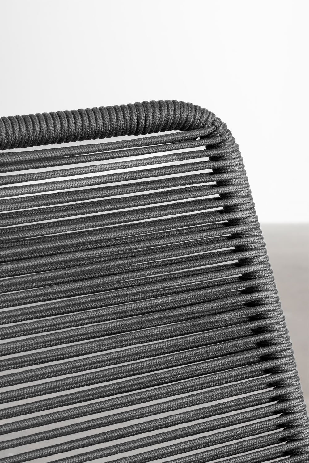 Pack de 4 chaises de jardin empilables en fer et corde tressée Mileyd, image de la galerie 5