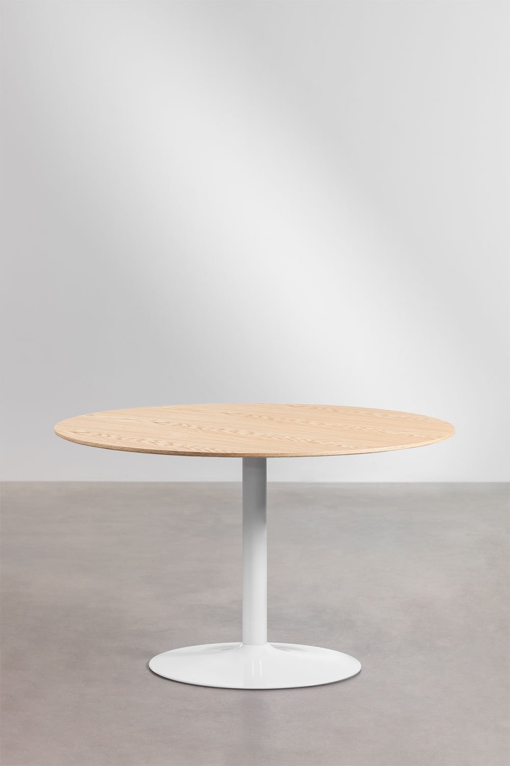 Table de salle à manger ronde en MDF et fer Yvetta, image de la galerie 3