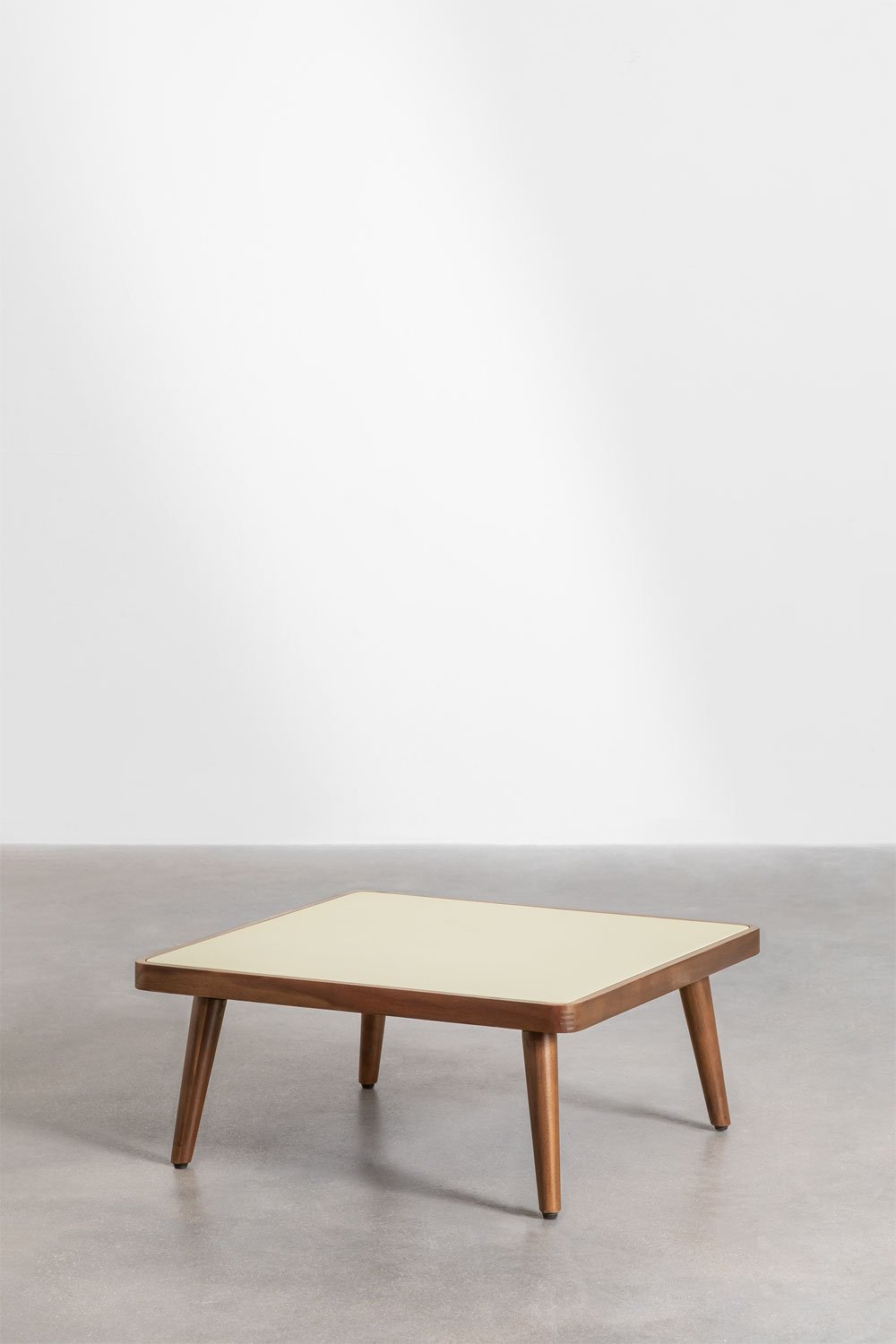 Table basse en ciment et bois d'acacia Marilia, image de la galerie 1