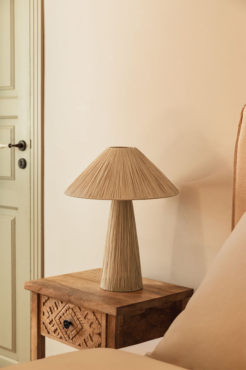 Lampe de table en raphia Liselot, image de la galerie 1