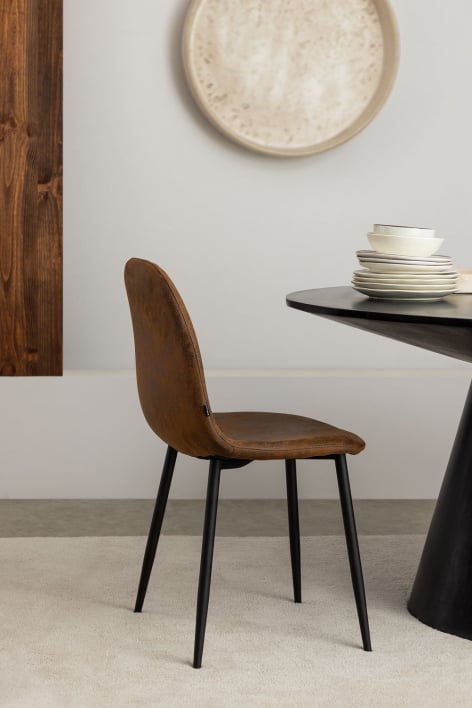 Chaise de salle à manger en similicuir Glamm