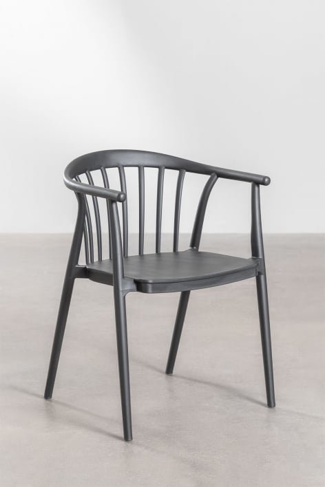 Pack de 4 chaises de salle à manger empilables avec accoudoirs Ivor