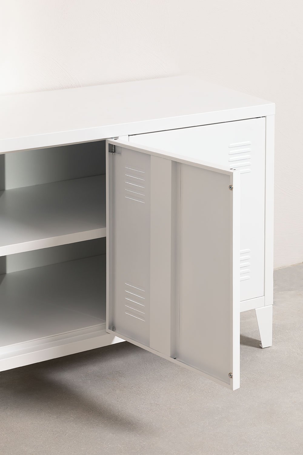 Meuble TV 120x40 cm casier en acier Pohpli, image de la galerie 4