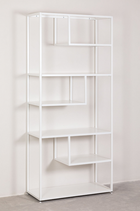 Bibliothèque 5 Étagères GARDENIA – Bois Blanc, Largeur 40 Cm, Hauteur Variable, Montage à Faire - 5