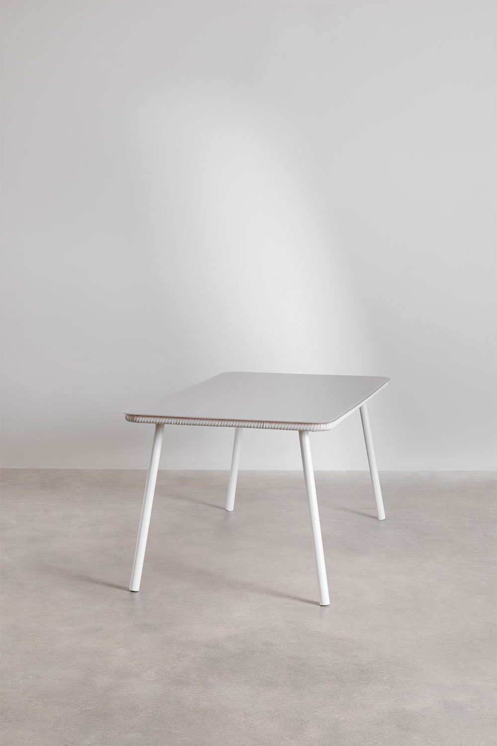 Table de Salle à Manger Rectangulaire en Verre et Aluminium (160x90 cm) Arhiza, image de la galerie 2