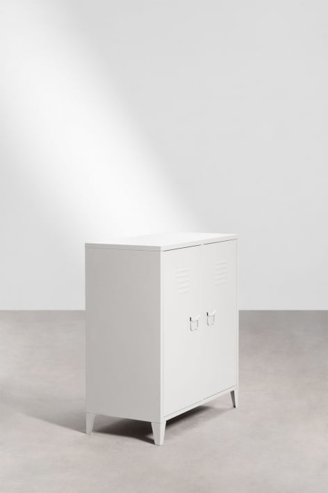 Buffet casier 2 portes en acier Pohpli - Blanc Gardenia