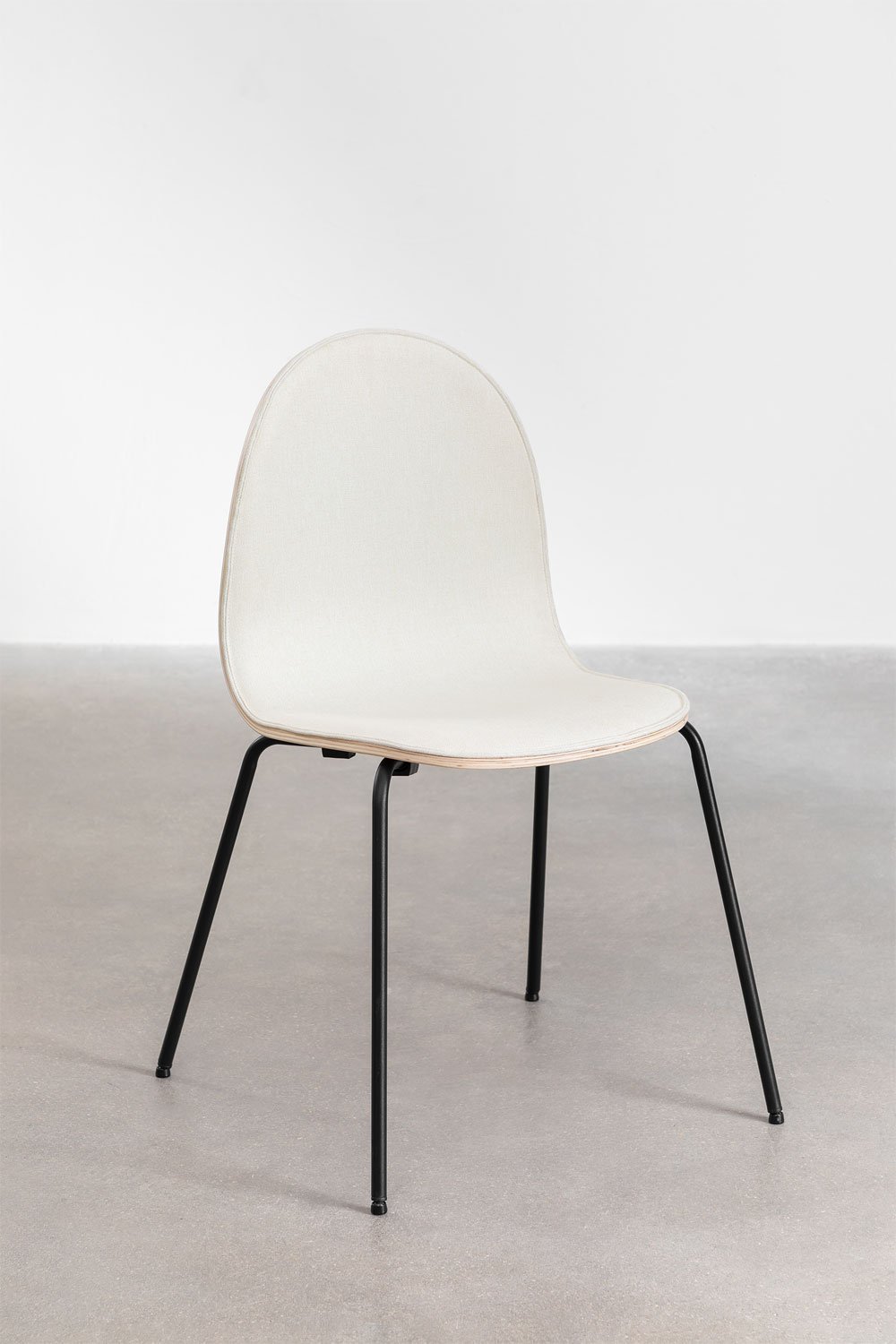 Chaise de salle à manger en tissu et acier Maeve, image de la galerie 3