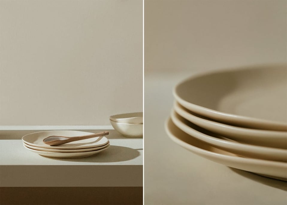 Pack de 2 assiettes à dessert en grès Belvere