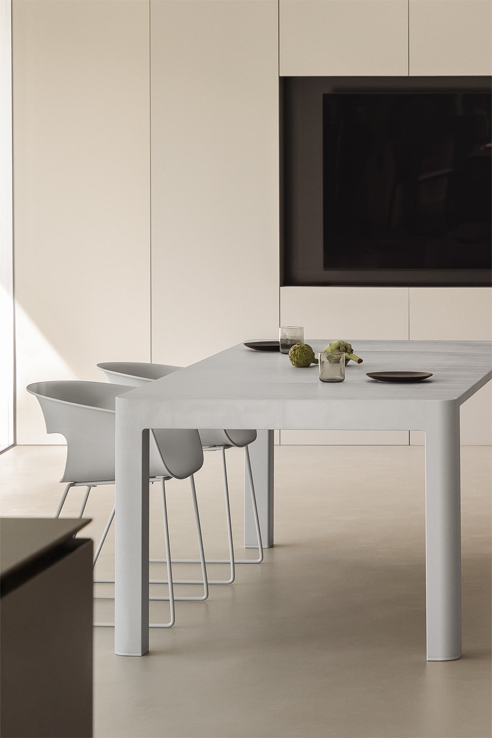 Ensemble table rectangulaire Arnadine (180x100 cm) et 6 chaises de salle à manger Alanys, image de la galerie 1