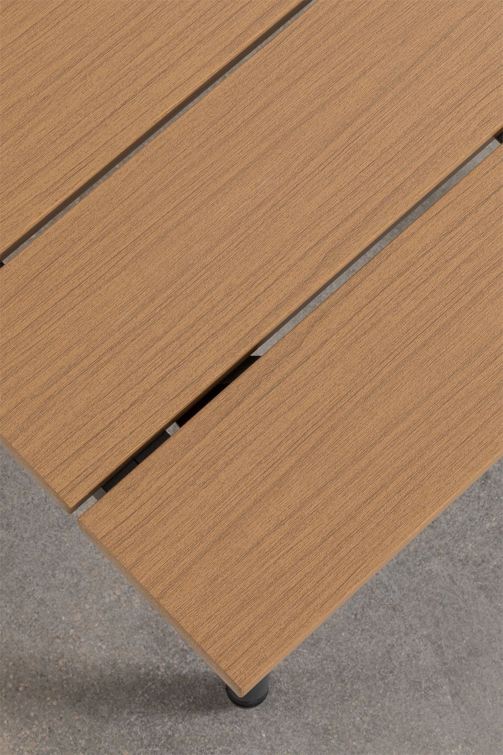 Salon de jardin avec canapé d'angle 4 places et table basse en aluminium et bois Nadi, image de la galerie 10