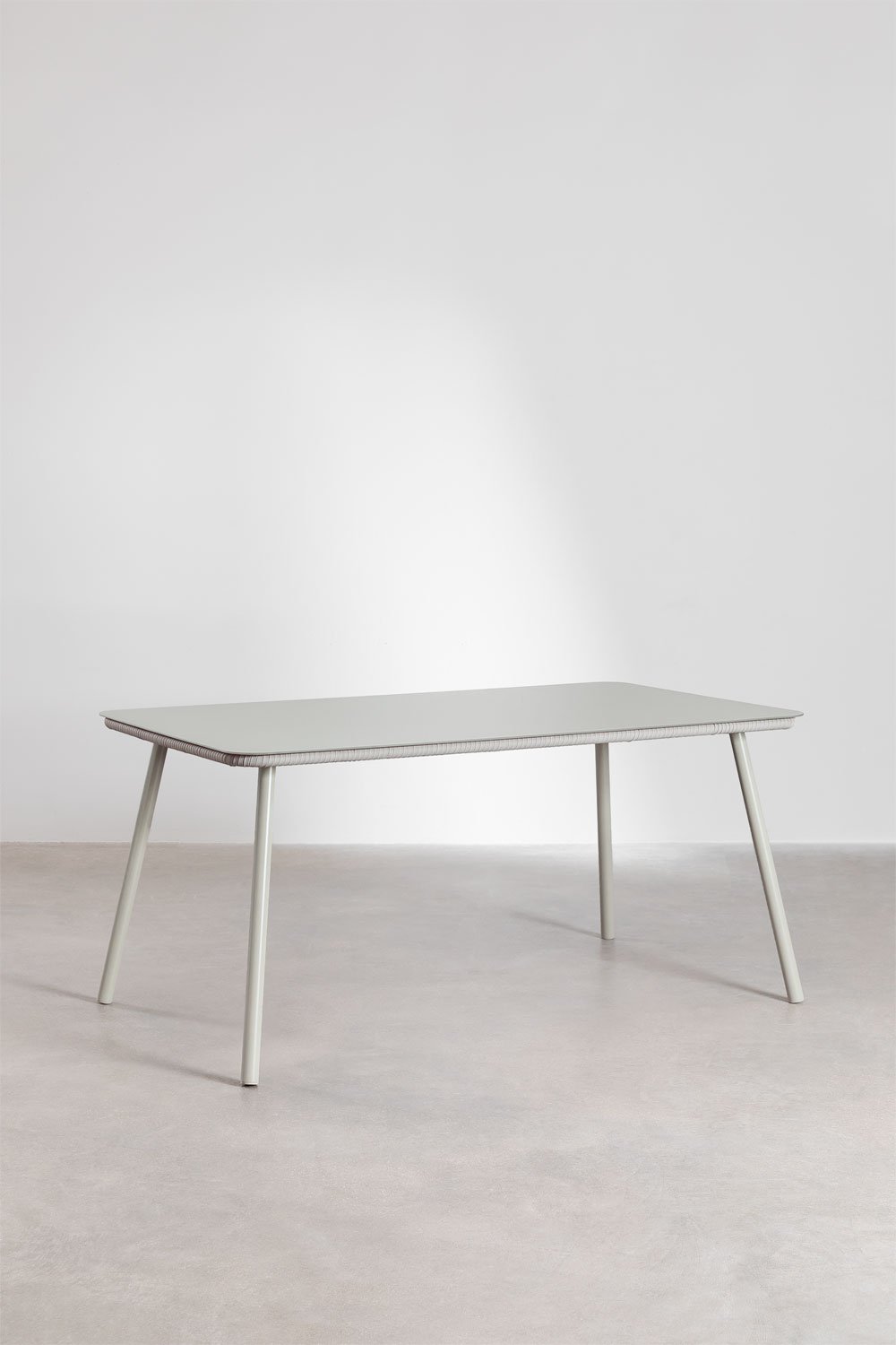 Table de Salle à Manger Rectangulaire en Verre et Aluminium (160x90 cm) Arhiza, image de la galerie 2