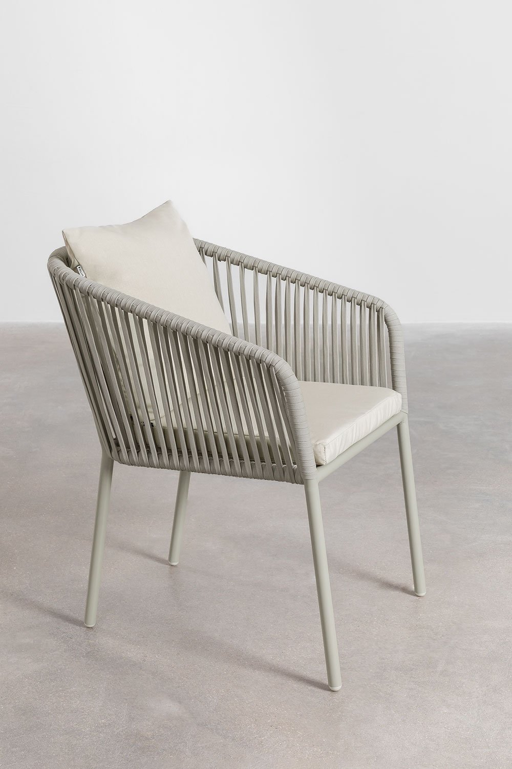 Pack de 4 chaises de salle à manger avec accoudoirs en corde tressée Arhiza Classic, image de la galerie 5
