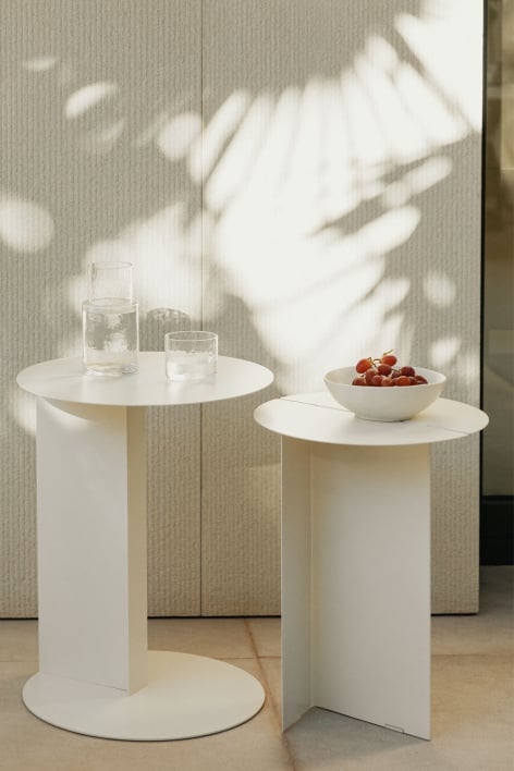 Table d'appoint de jardin ronde en acier Gromit - Ø50 cm