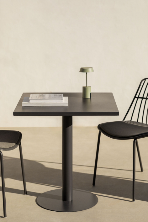 Table De Jardin Carrée Pliante KZ GARDEN - 61x61x73 Cm, Blanc, Acier Et Résine, Pour Balcon, Camping, Festivals - 3
