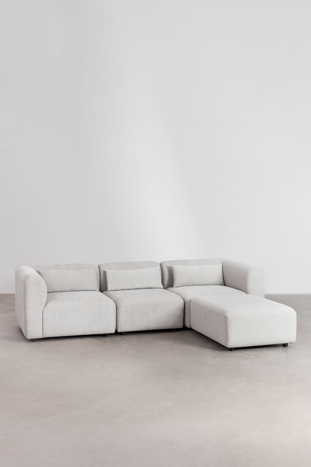 Canapé modulable 3 pièces Fogler avec pouf, image de la galerie 3