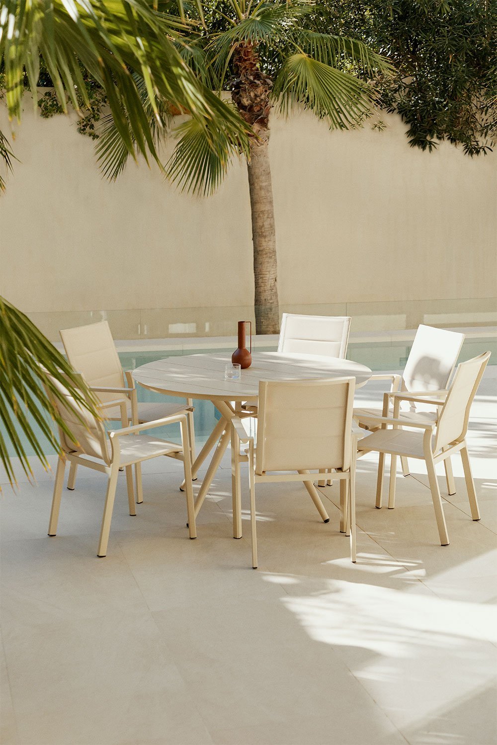 Table de jardin ronde en aluminium Valérie, image de la galerie 1