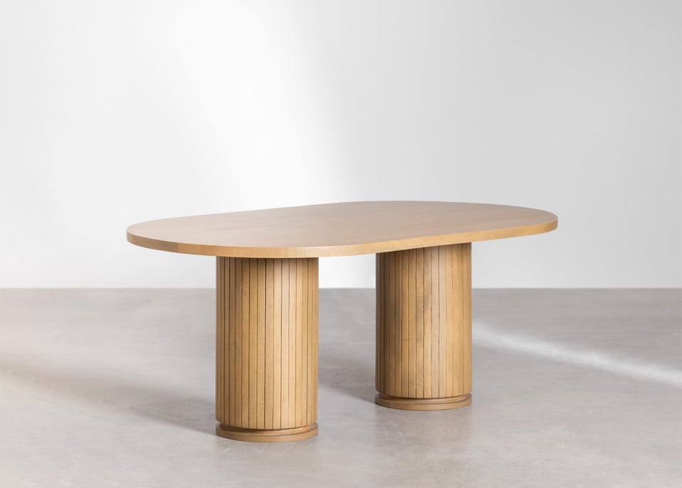 Table de salle à manger ovale en bois de manguier Analis