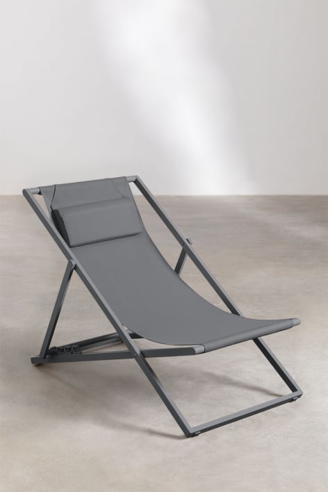 Pack de 2 chaises longues pliantes avec coussin en acier Jensy