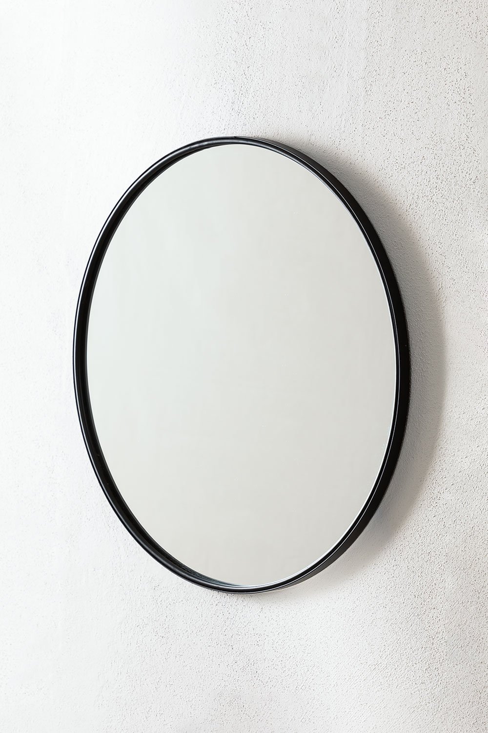 Miroir mural de salle de bain rond en métal (Ø50 cm) Alnie, image de la galerie 2