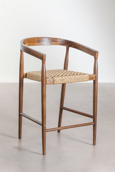 Tabouret haut 65 cm en bois de teck Visby