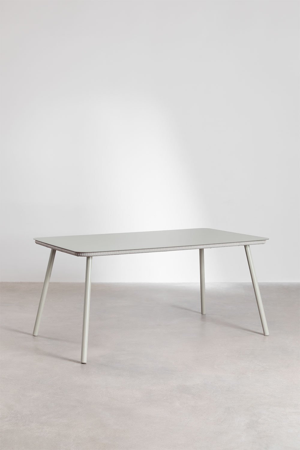 Ensemble de table rectangulaire 160 x 90 cm et 4 chaises de salle à manger empilables en aluminium Arhiza, image de la galerie 3