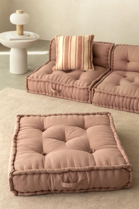 Coussin de Canapé Modulable en Coton Dhel - Rose Mauve Pâle
