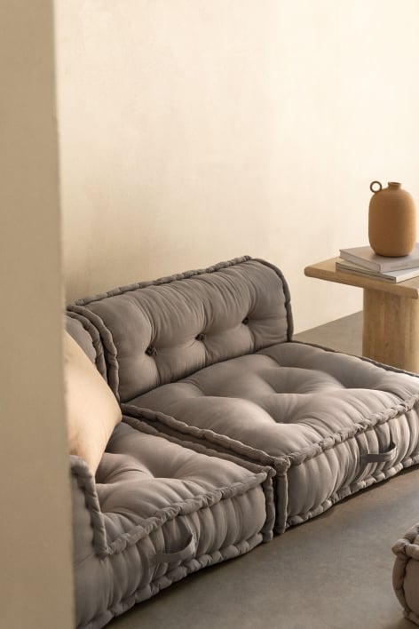 Canapé central pour canapé modulaire en coton Dhel