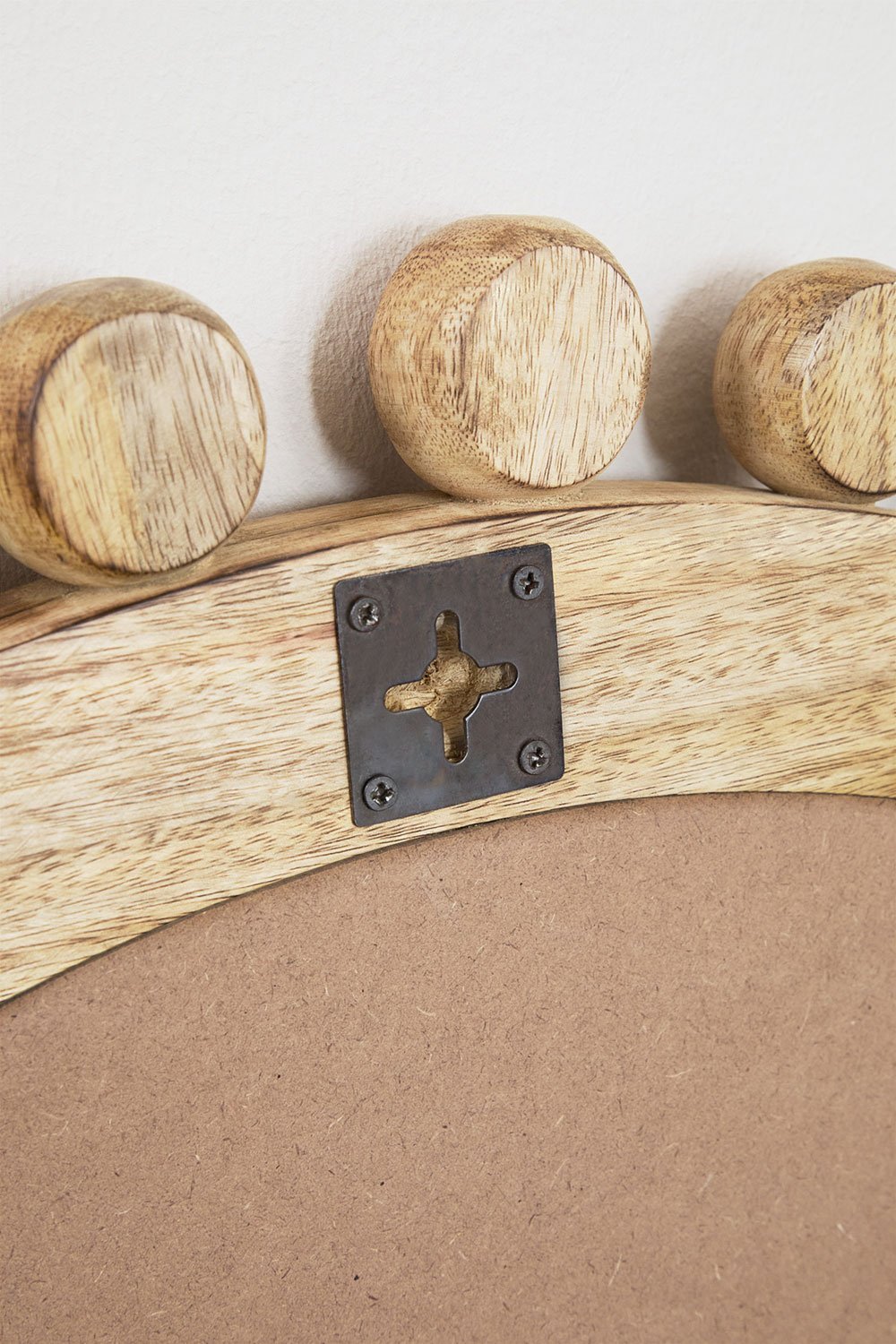 Miroir mural rond en bois de manguier Ø80 cm Joey, image de la galerie 6
