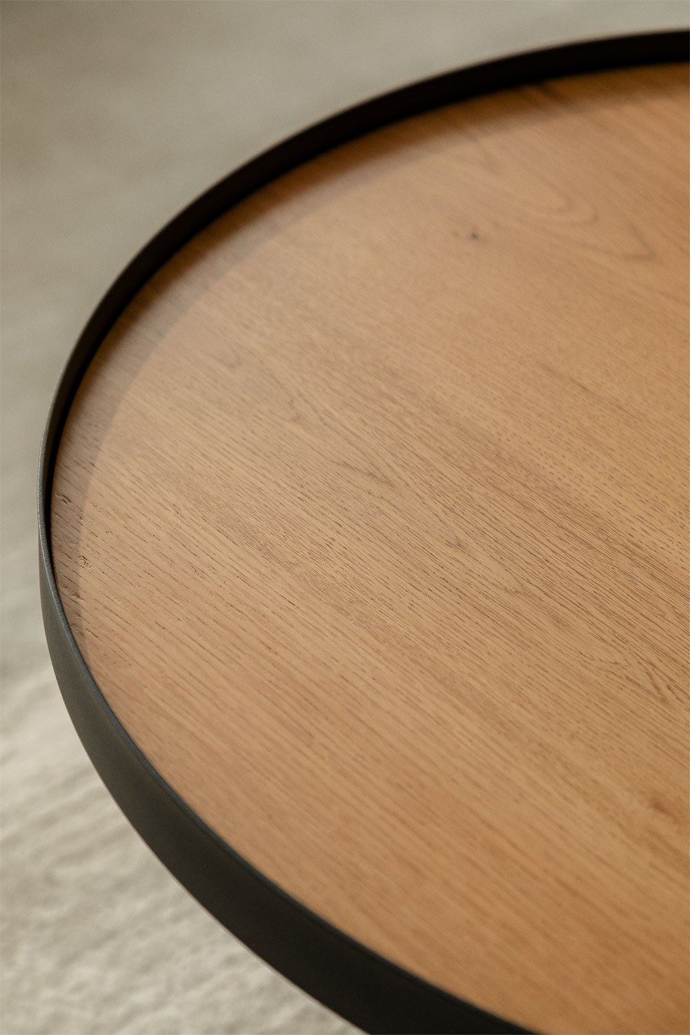 Table basse ronde en bois et acier (Ø60 cm) Gomera, image de la galerie 2