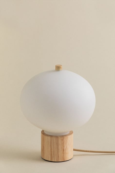 Lampe de table en bois de pin Batouri - NATUREL