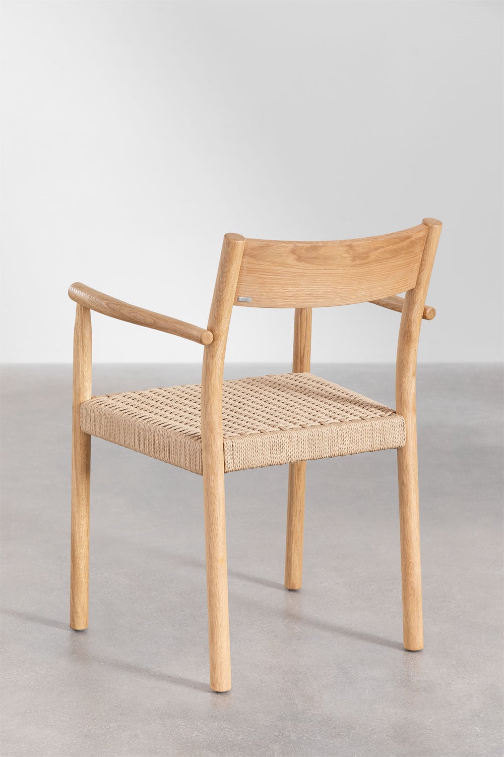 Pack de 2 chaises de salle à manger en bois de chêne et corde tressée Mara, image de la galerie 7