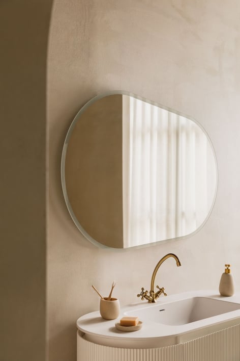 Miroir de salle de bain ovale avec lumière LED Meunier