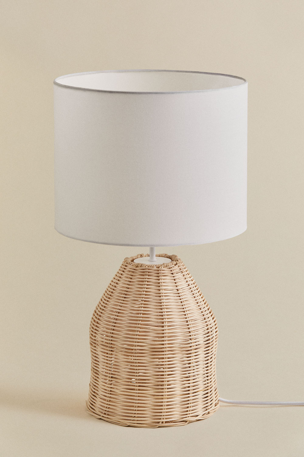 Lampe De Table Rotin Plissé Vintage - Lampe Chevet Moderne 3W LED Pour Chambre Et Salon