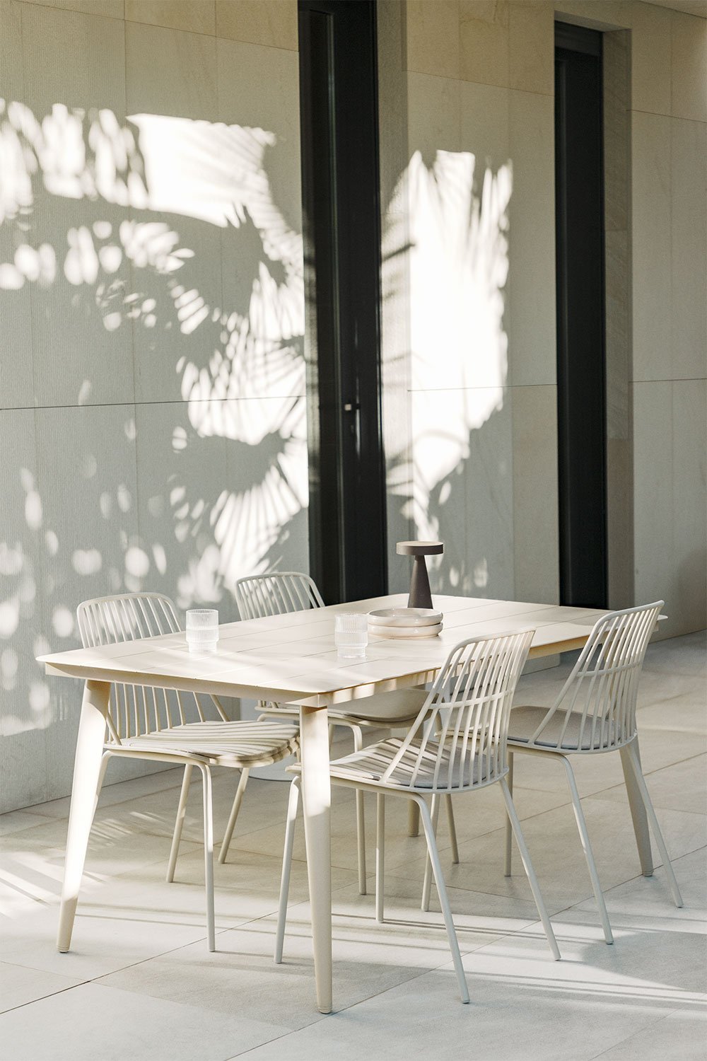 Table de jardin rectangulaire en aluminium (160x90 cm) Kevan, image de la galerie 1