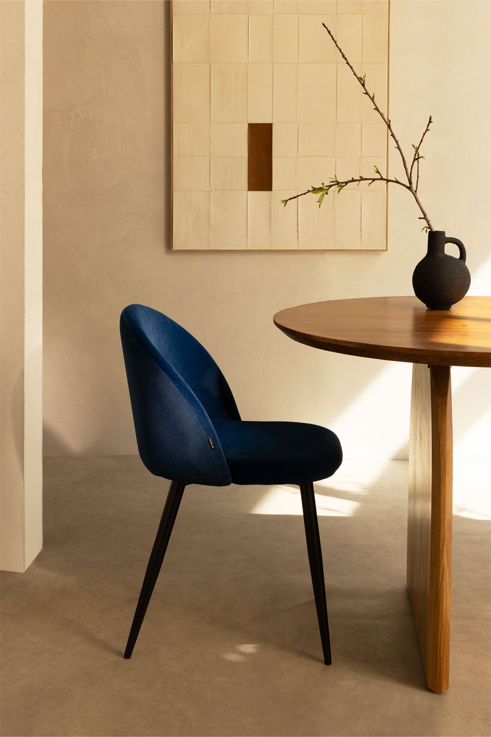 Pack de 4 chaises de salle à manger en velours Kana, image de la galerie 1