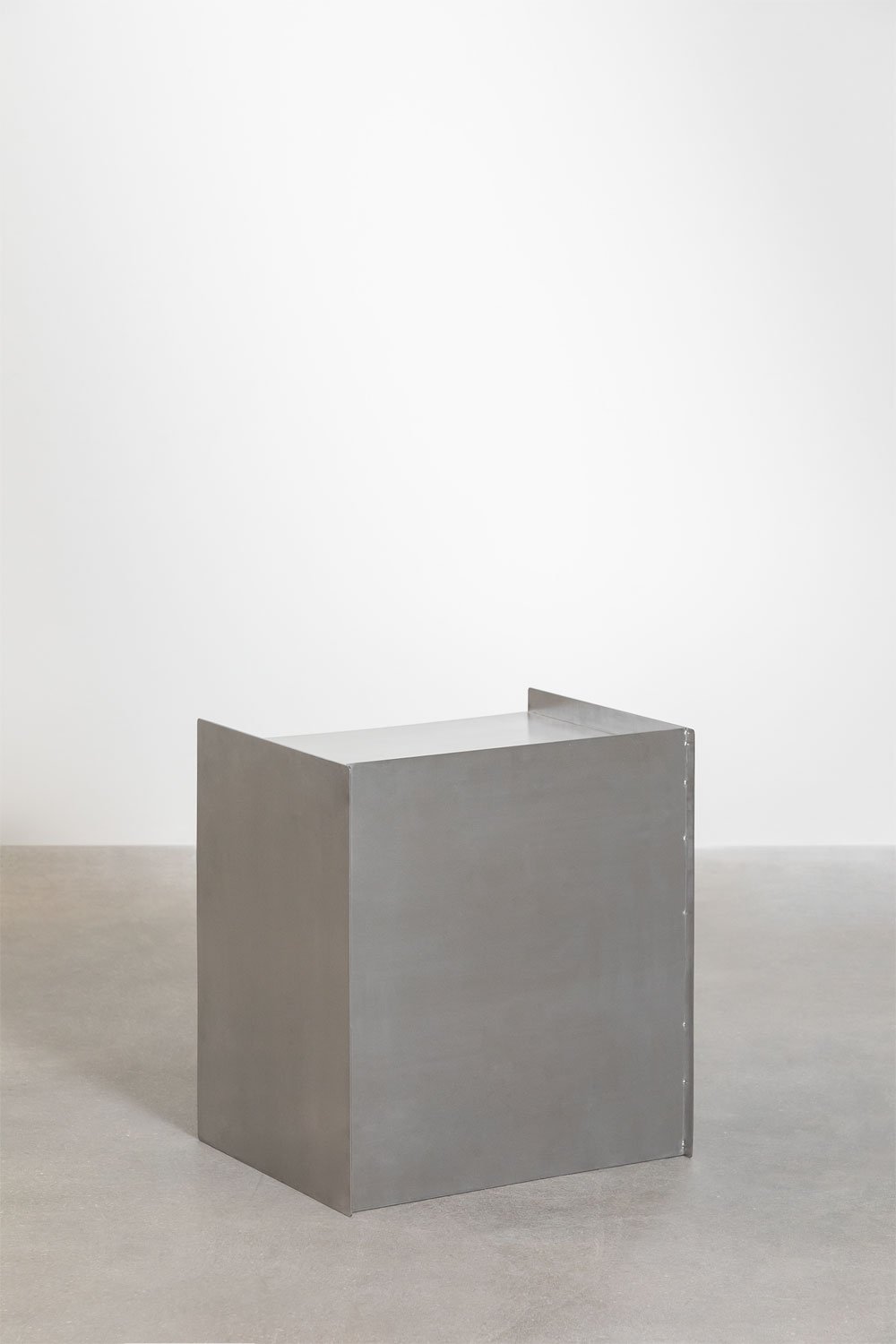 Table de chevet rectangulaire 45x35 cm en acier inoxydable Nolvia, image de la galerie 4