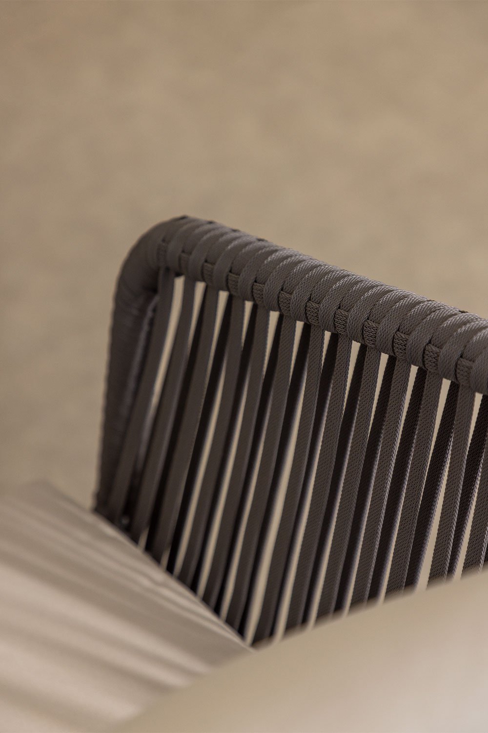 Lot de 4 chaises de salle à manger Arhiza Classic avec accoudoirs en aluminium et corde tressée, image de la galerie 2