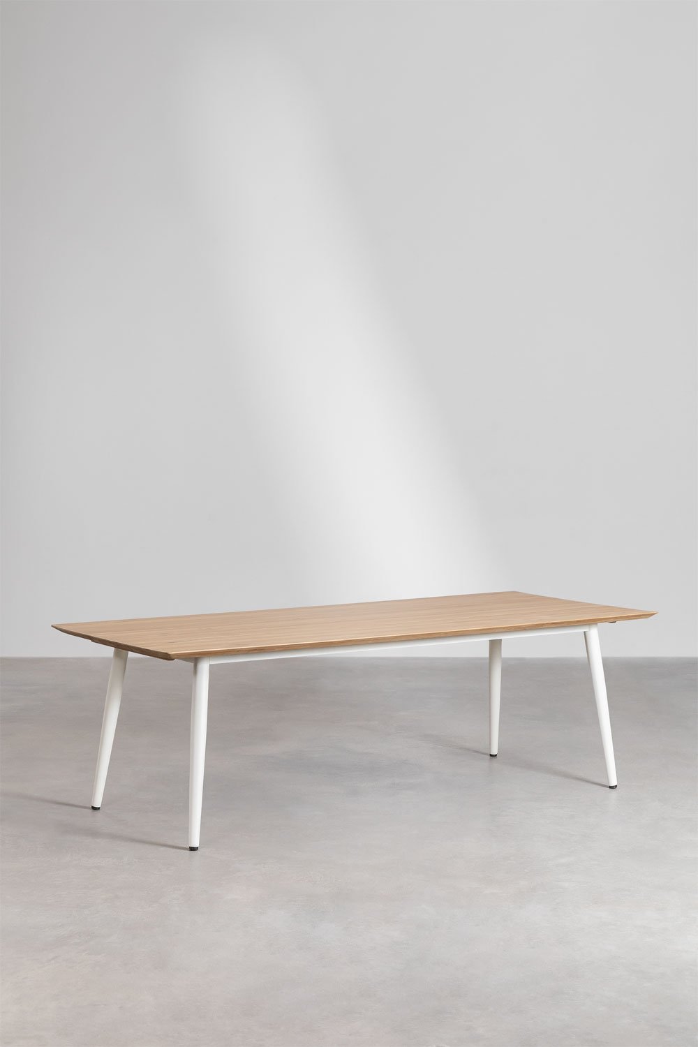 Table à manger rectangulaire en bois de teck et aluminium (240x100 cm) Lowel, image de la galerie 2