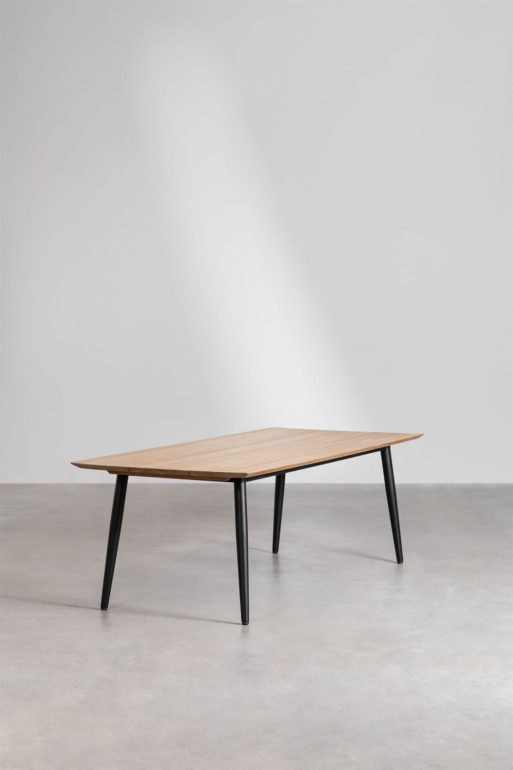 Table à manger rectangulaire en bois de teck et aluminium (240x100 cm) Lowel, image de la galerie 2