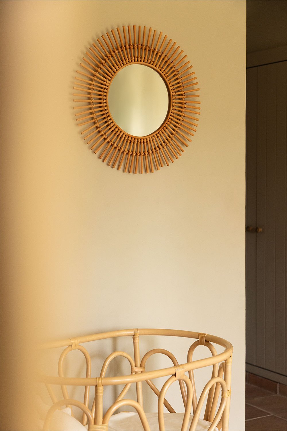 Miroir rond en rotin (Ø60 cm) Beku, image de la galerie 1