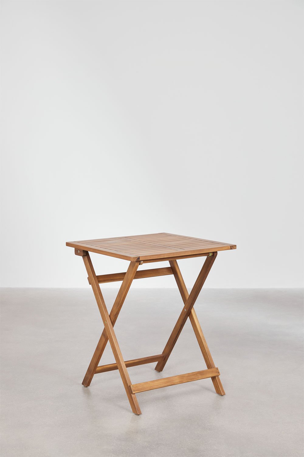 Table de Jardin Pliable Carrée en Bois d'Acacia (60x60 cm) Delawer, image de la galerie 2