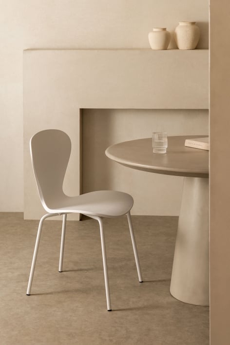 Chaise de salle à manger empilable en polypropylène et fer Uit Colors - Blanc